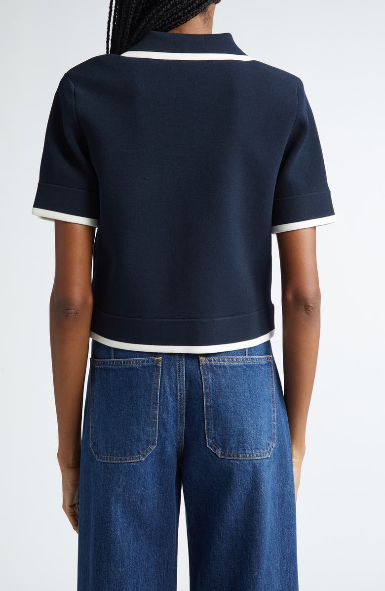 Veronica Beard Stovall Contrast Detail Crop Knit Jacket, Alternate, color, 