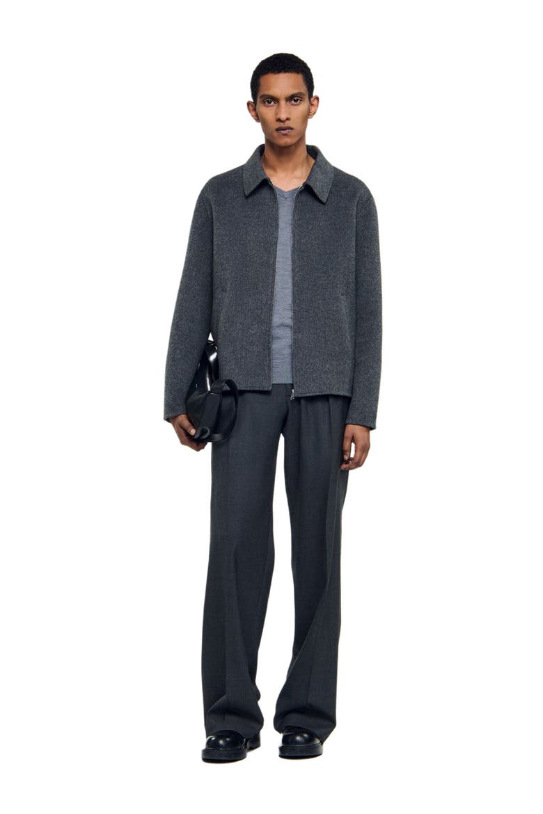 Double-faced wool jacket, Alternate, color, Dark grey