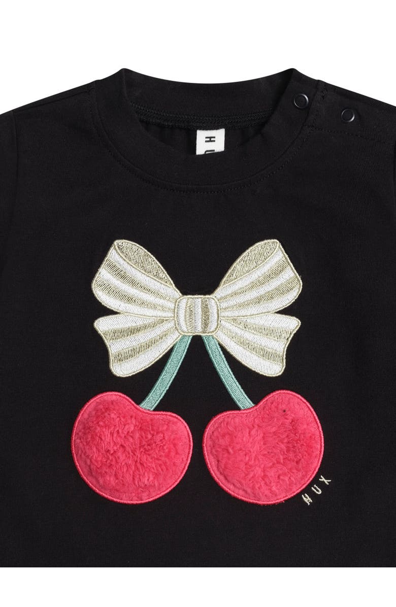 Huxbaby Cherry Rib Tee, Alternate, color, Black