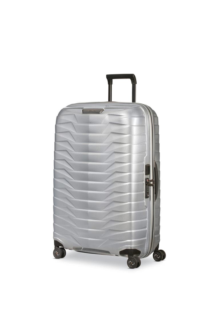 Proxis Hardside 29" Large Checked Spinner Luggage, Main, color, Silver