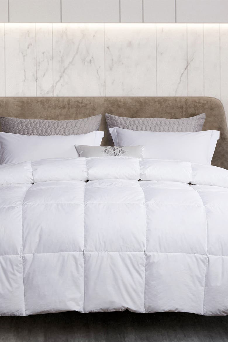 Martha Stewart 240 Thread Count White Goose Feather & Down Comforter - King, Main, color, WHITE