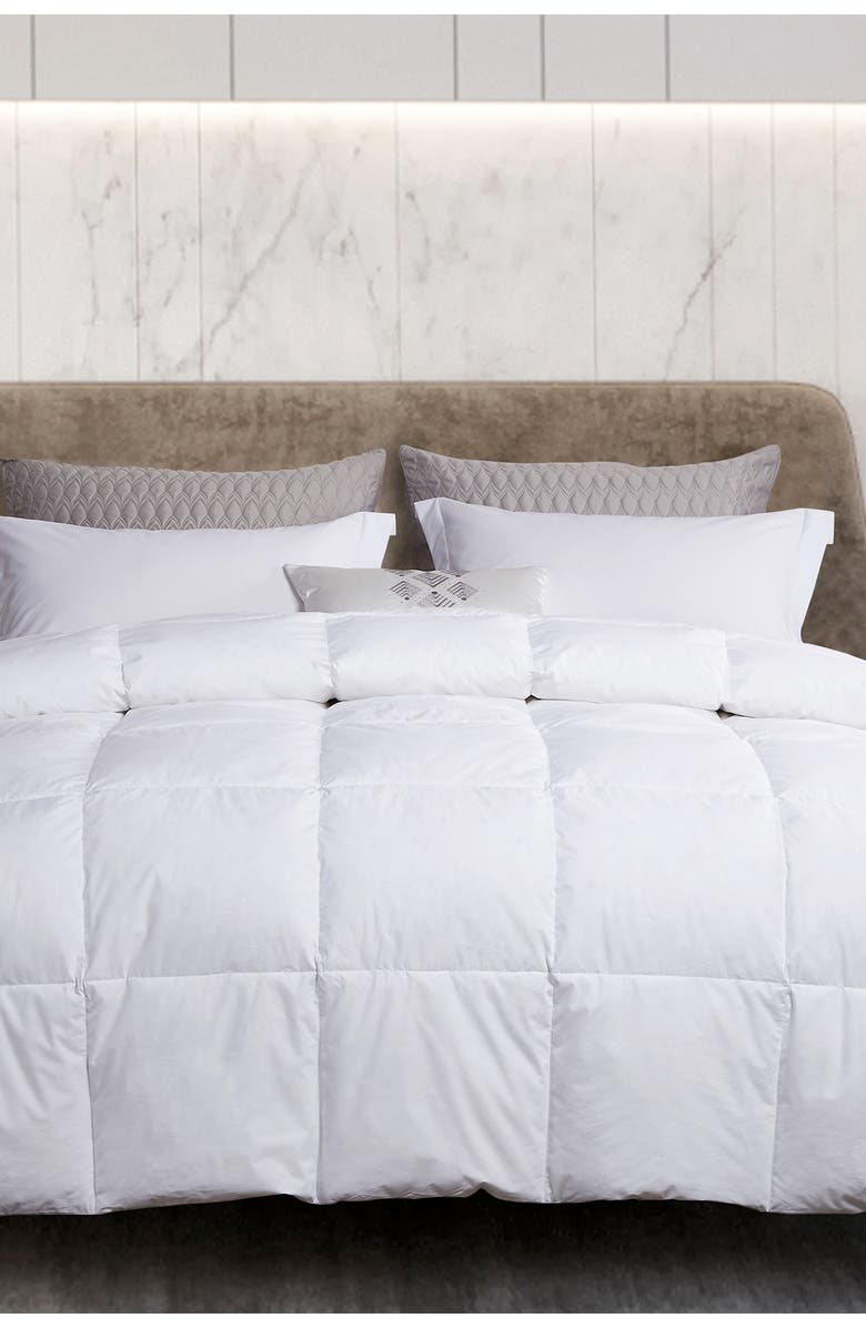 BLUE RIDGE HOME FASHIONS Martha Stewart 240 Thread Count White Goose Feather & Down Comforter - King, Main, color, White