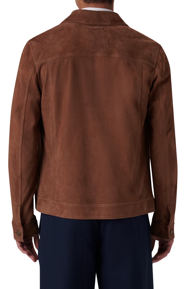 Bugatchi Western Suede Shirt Jacket, Alternate, color, Tobacco