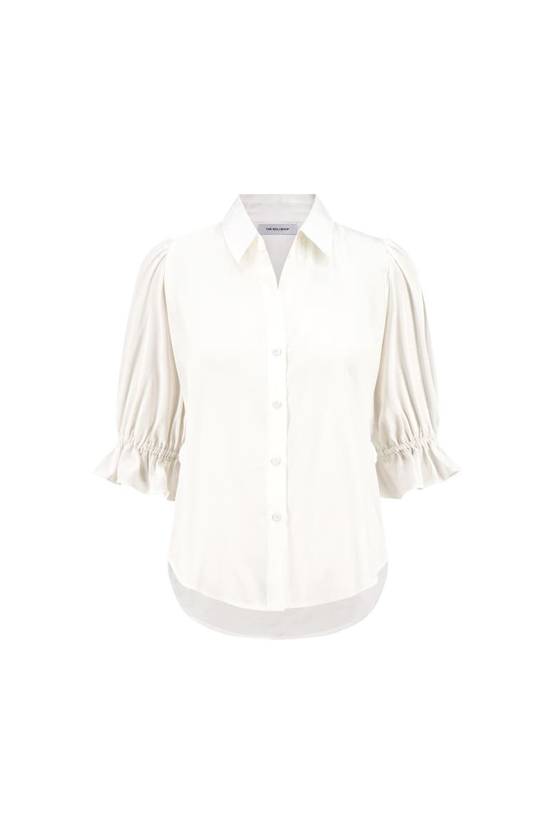 Cindy Ruffle Sleeve Shirt, Alternate, color, White