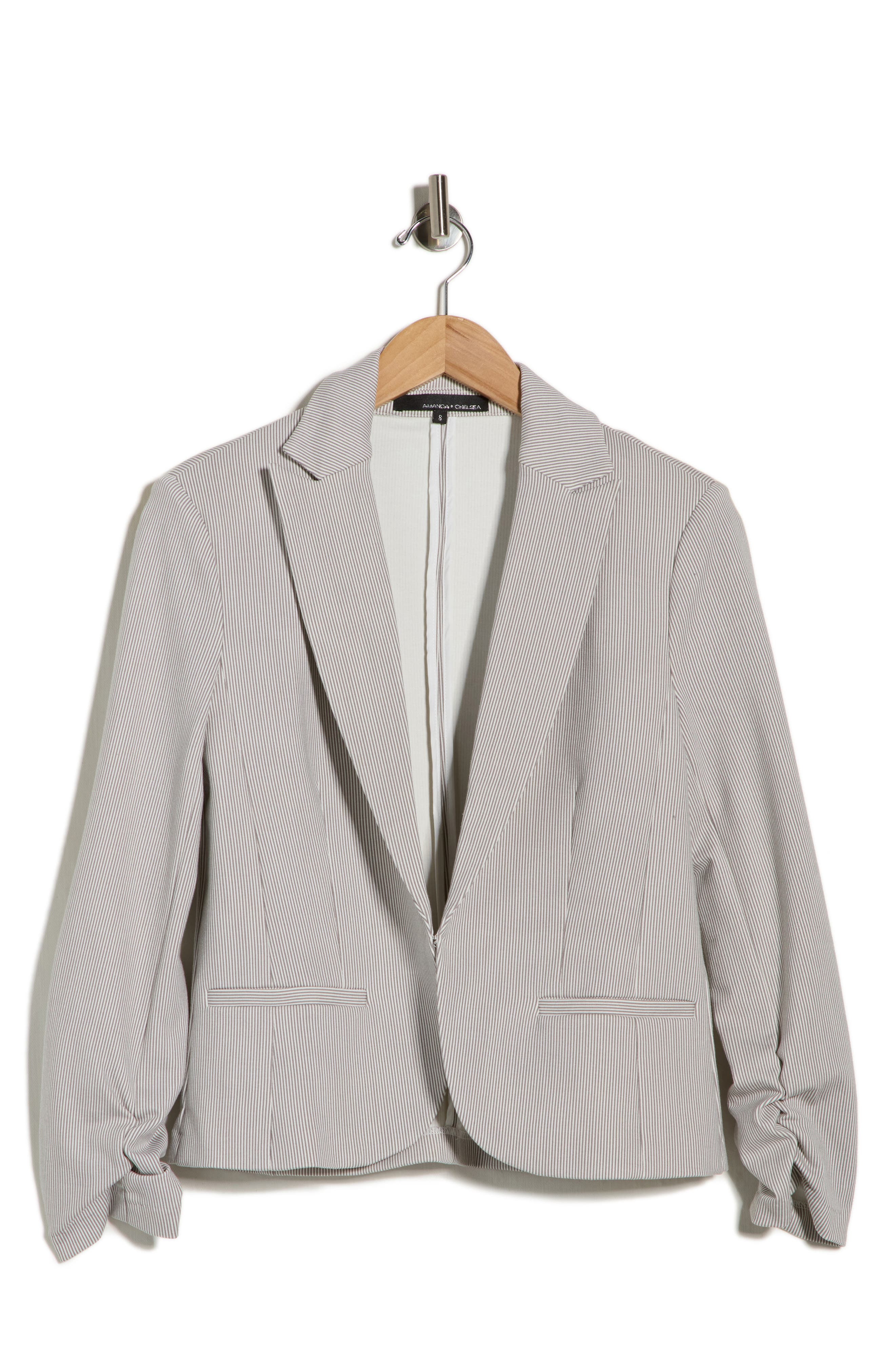 Amanda & Chelsea Stripe Scrunch Sleeve Jacket