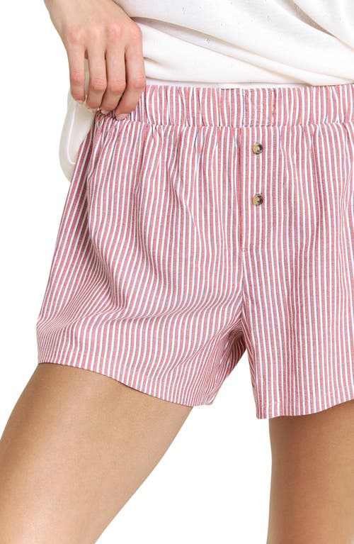 Honeydew Hangout Stripe Pajama Shorts In Pink