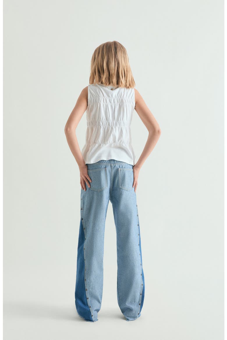 Kids Wide Leg Bicolor Denim Pants, Alternate, color, Denim