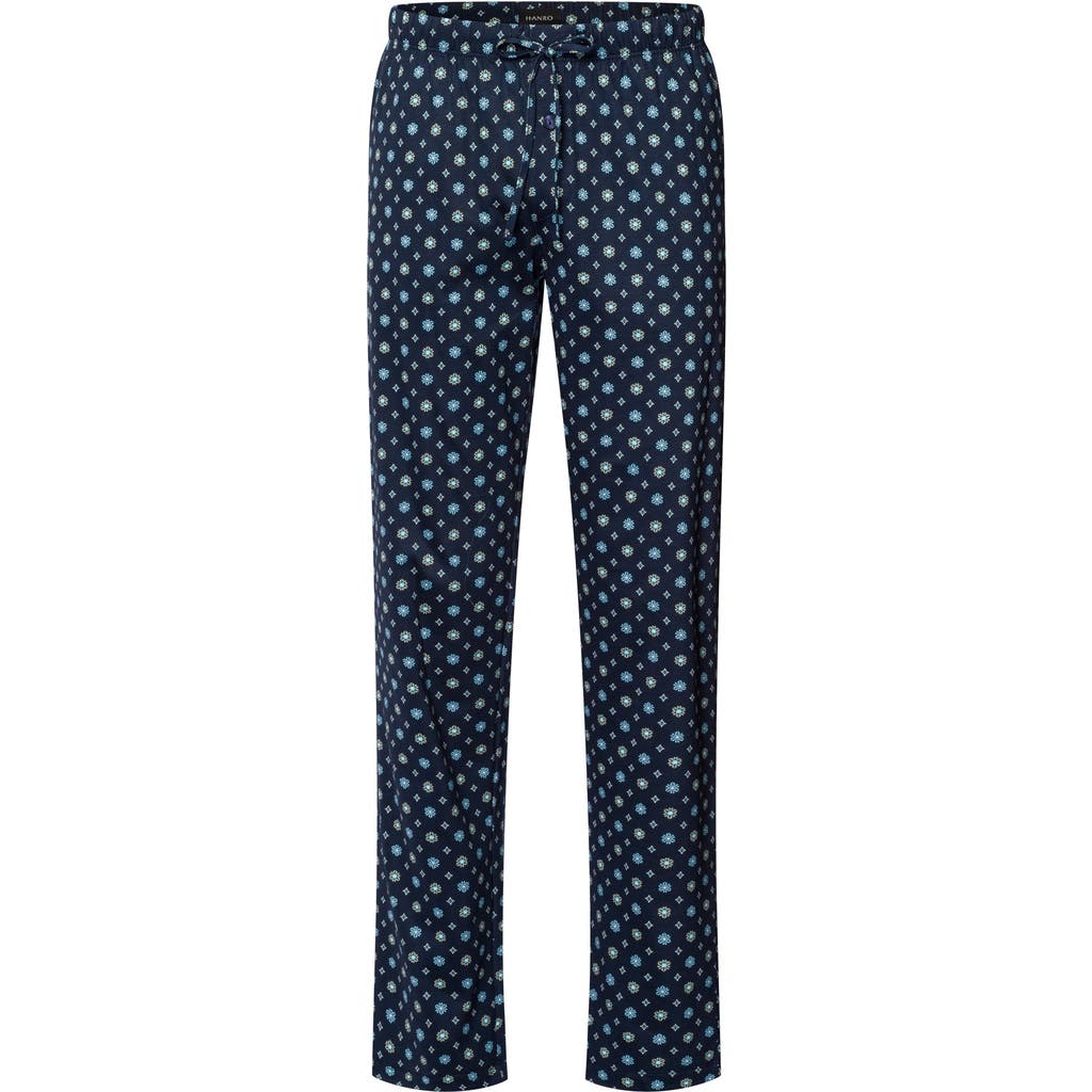 Hanro Night And Day Cotton Drawstring Pajama Pants In Regatta Tie Print