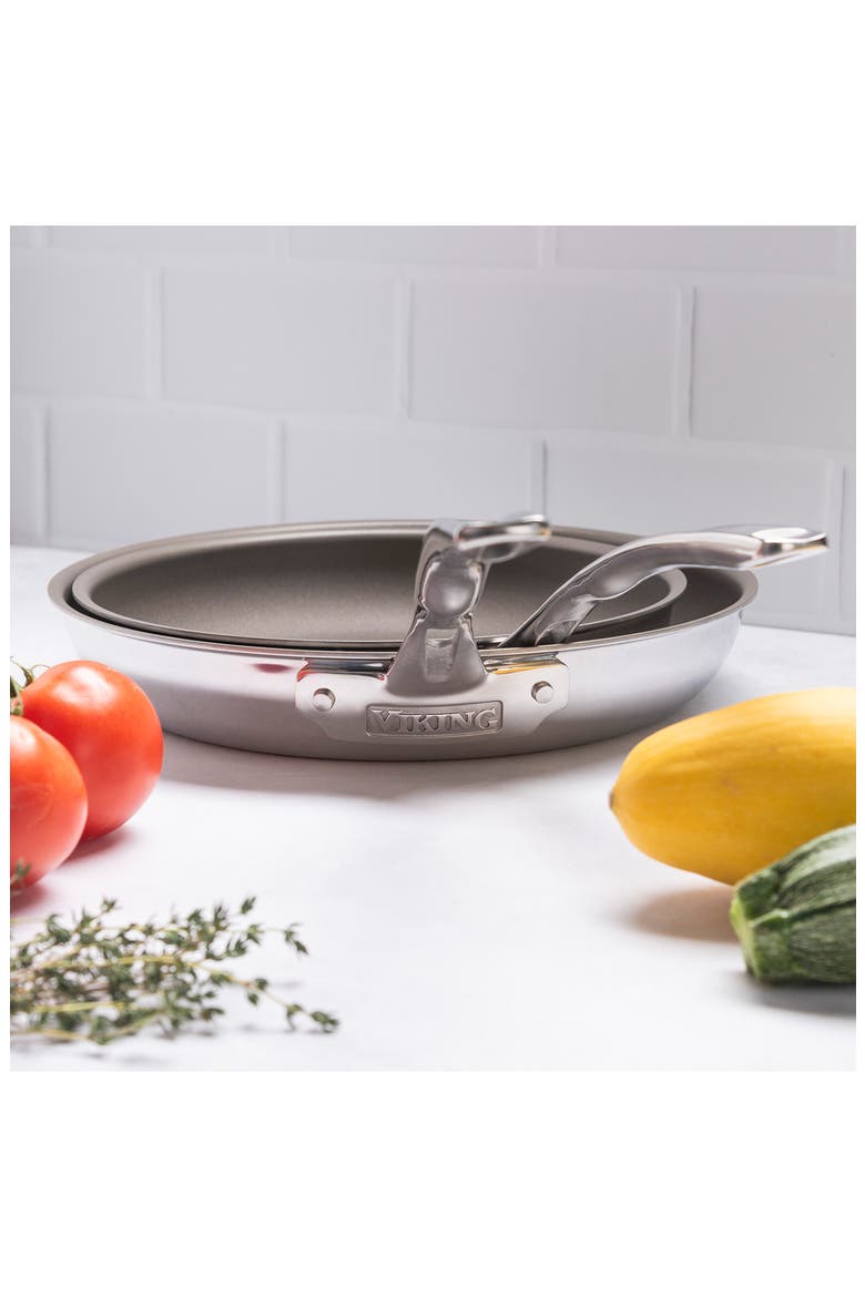 2-Piece Set of PureGlide Pro 3-Ply Fry Pans, Alternate, color, STAINLESS STEEL