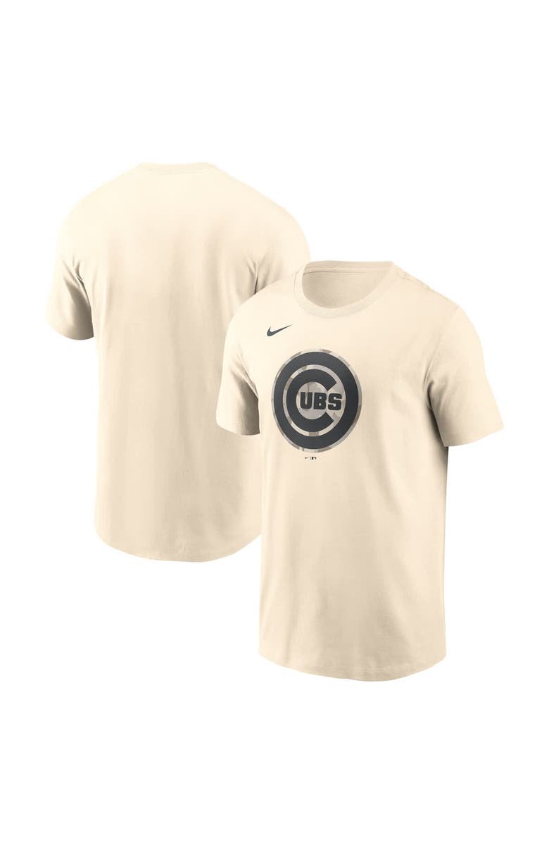 Nike Men's Nike Cream Chicago Cubs Camo Logo T-Shirt, Alternate, color, Cream