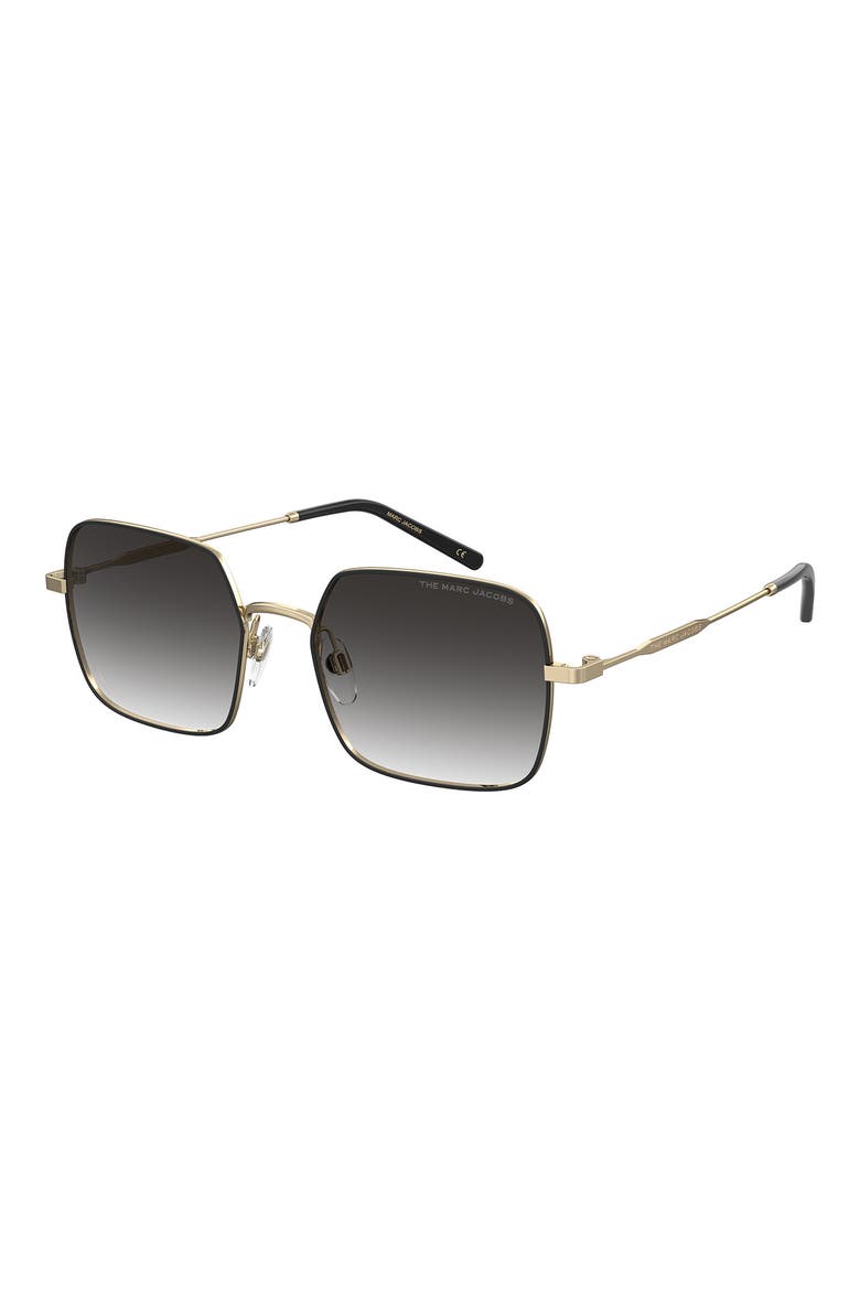 54mm Gradient Square Sunglasses, Main, color, GOLD BLACK / GREY SHADED