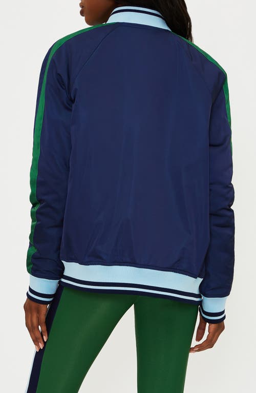 Beach Riot Colorblocked Flight Jacket In Blue