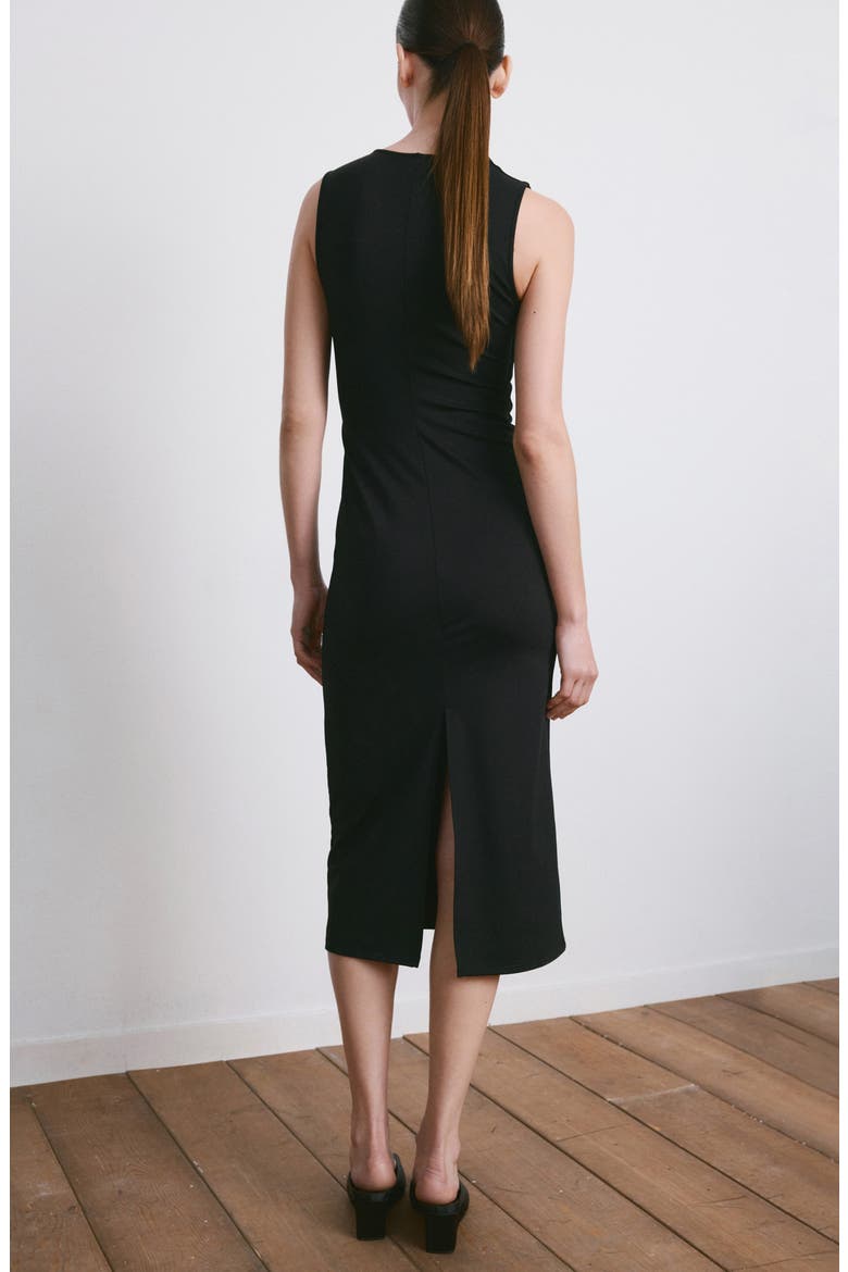 Sleeveless V-Neck Dress, Alternate, color, BLACK