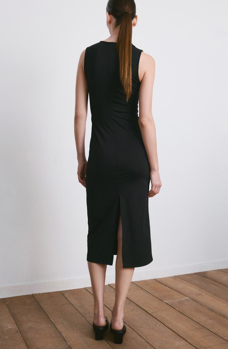 MANGO Sleeveless V-Neck Dress, Alternate, color, Black