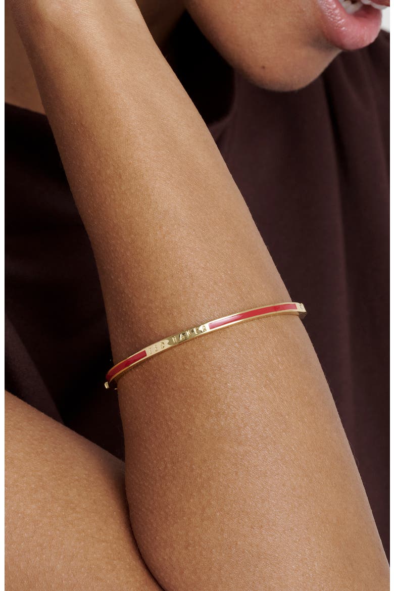 Roley Enamel Bangle, Alternate, color, GOLD TONE RED