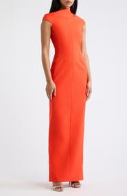 Solace London Arion One-Shoulder Cap Sleeve Gown