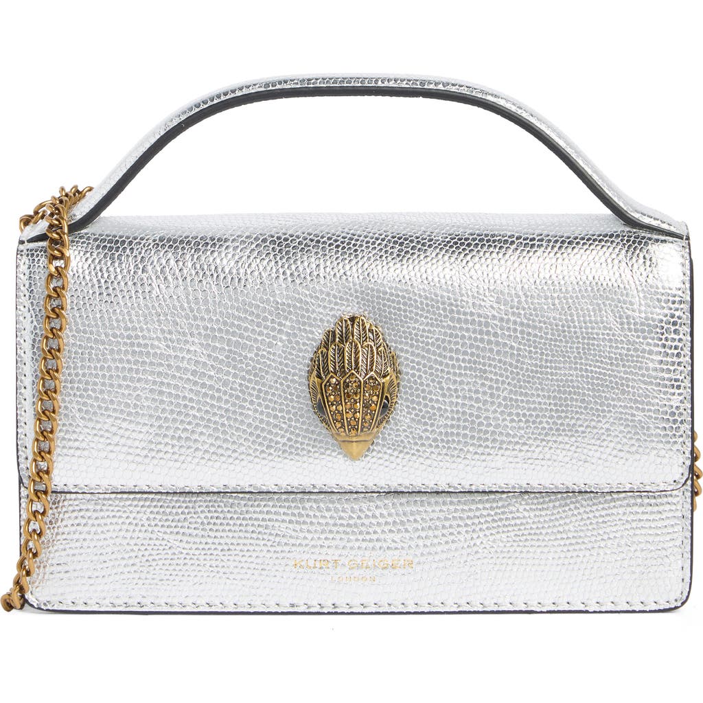 Kurt Geiger London Bond Top Handle Crossbody Bag In Silver