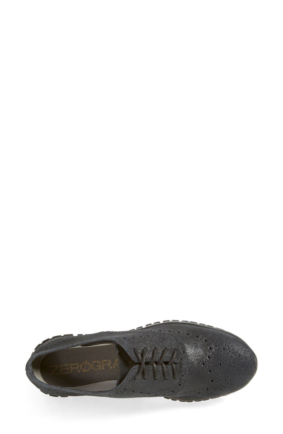 'ZerøGrand' Perforated Oxford, Alternate, color, BLACK SUEDE