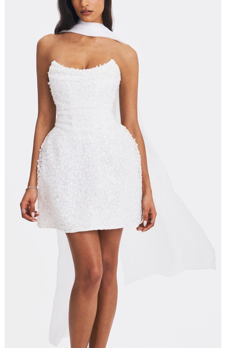 Miss Circle Jaycee Chiffon Scarf, Alternate, color, White