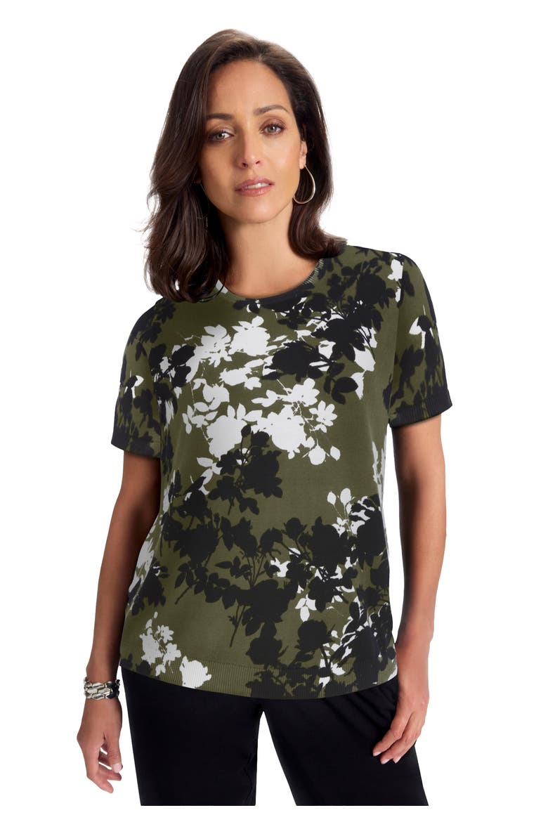 Fine Gauge Crewneck Knit Shell, Main, color, Green