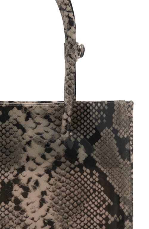 Mango Double Handle Snake Print Faux Leather Tote In Beige