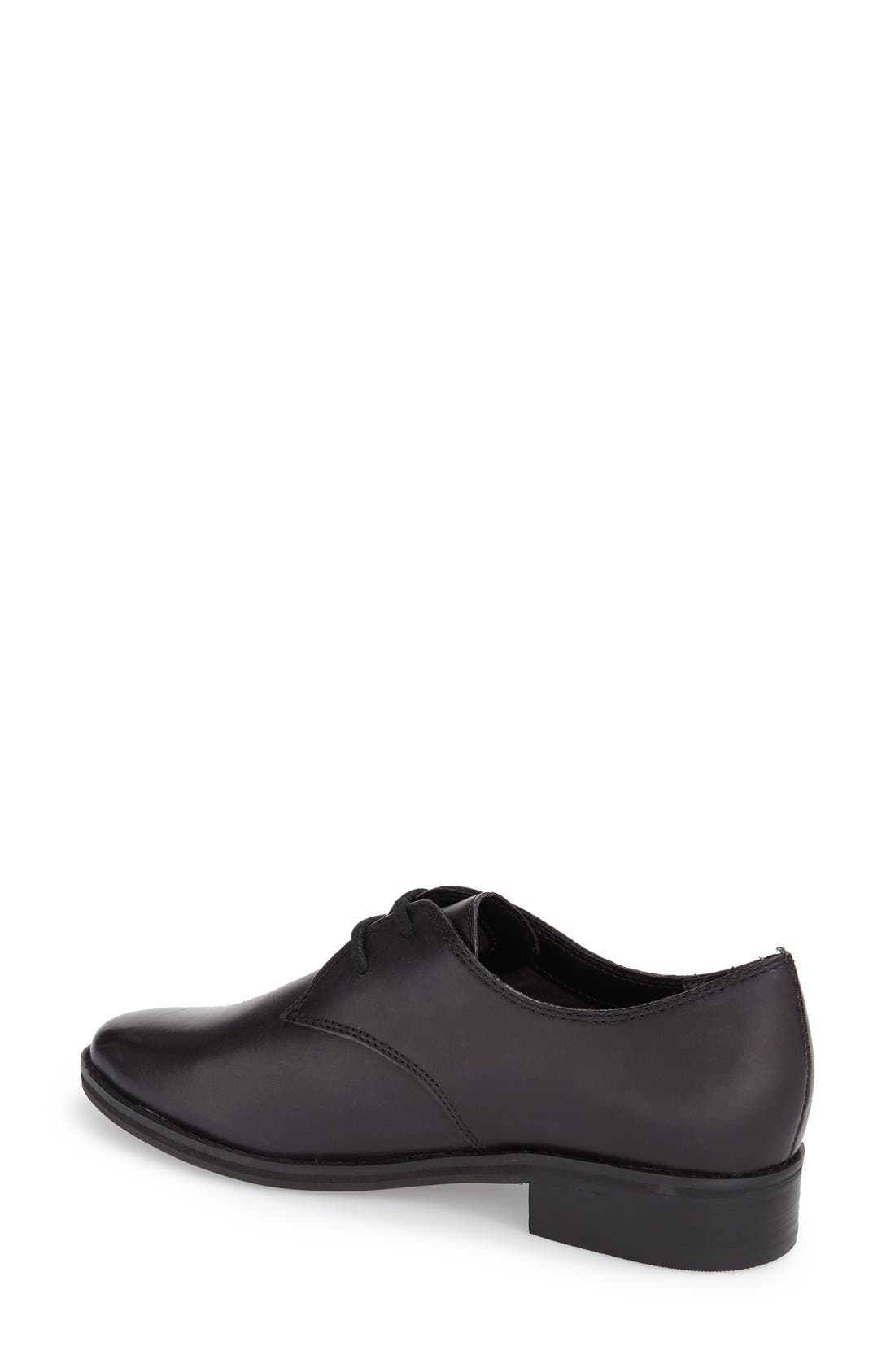 'Welcome Back' Oxford, Alternate, color, BLACK LEATHER