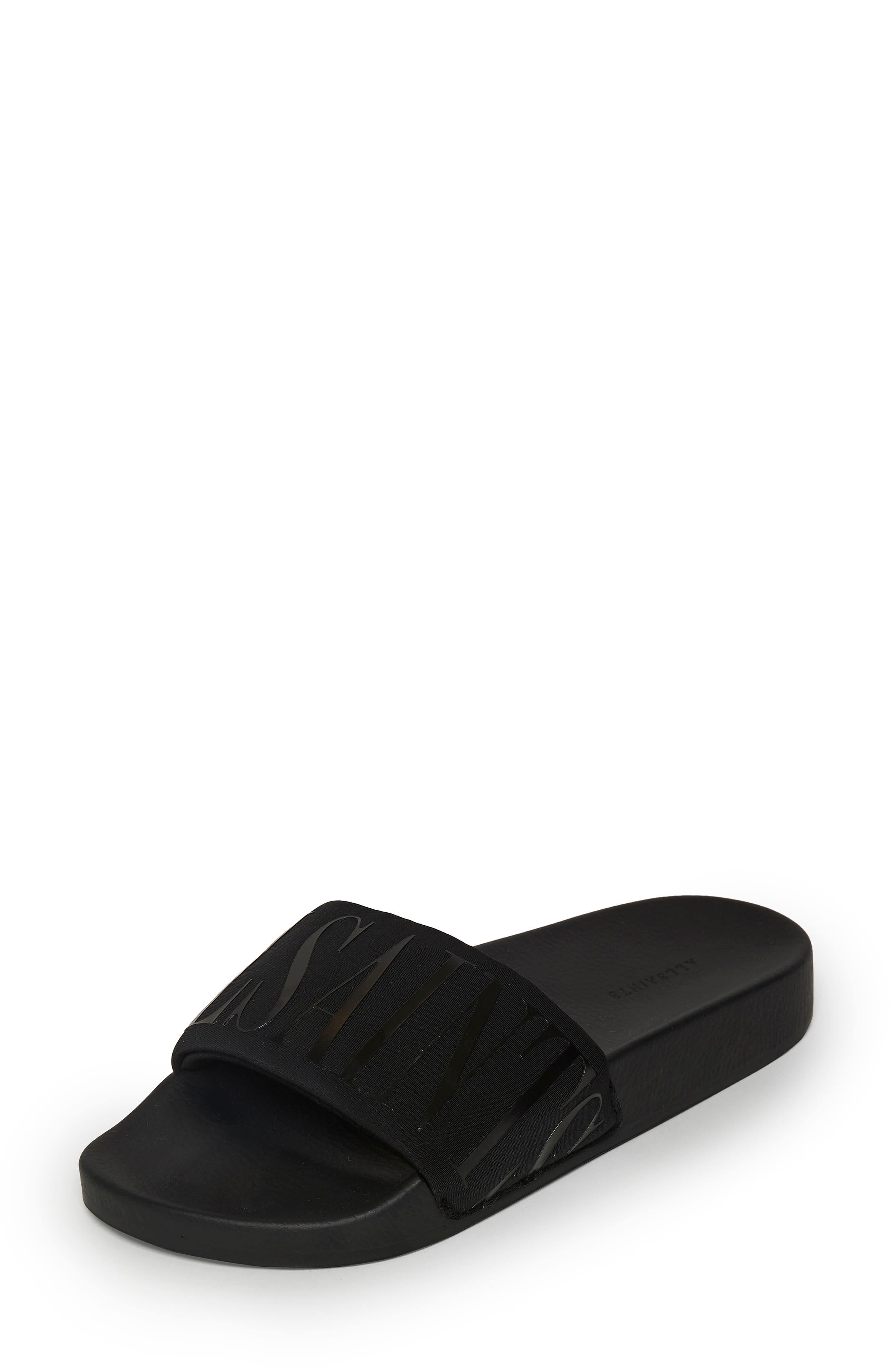 AllSaints Signet Transfer Slide Sandal, Main, color, 