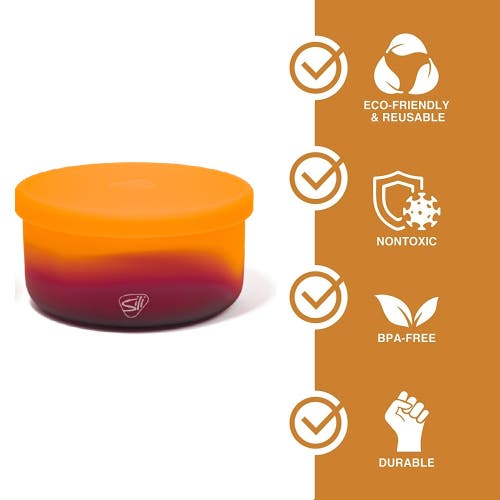 Silipint Silicone 30oz Lidded Bowls 2 Pack Sun Storm