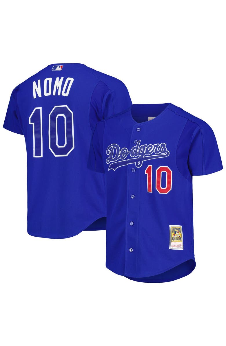 Mitchell & Ness Men's Mitchell & Ness Hideo Nomo Royal Los Angeles Dodgers Cooperstown Collection 2004 Batting Practice Jersey, Main, color, 