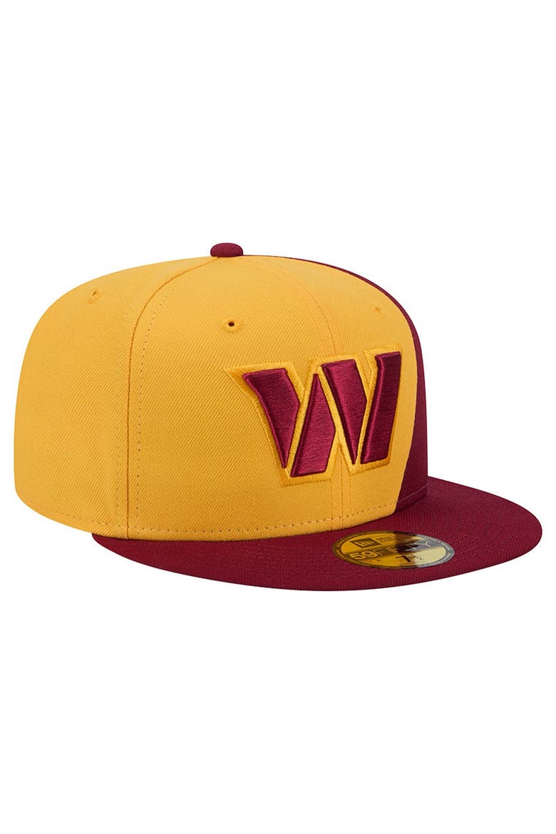 Men's New Era Gold/Burgundy Washington Commanders Shock 59FIFTY Fitted Hat, Alternate, color, Gold