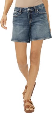 Silver Jeans Co. Suki High Waist Long Denim Shorts