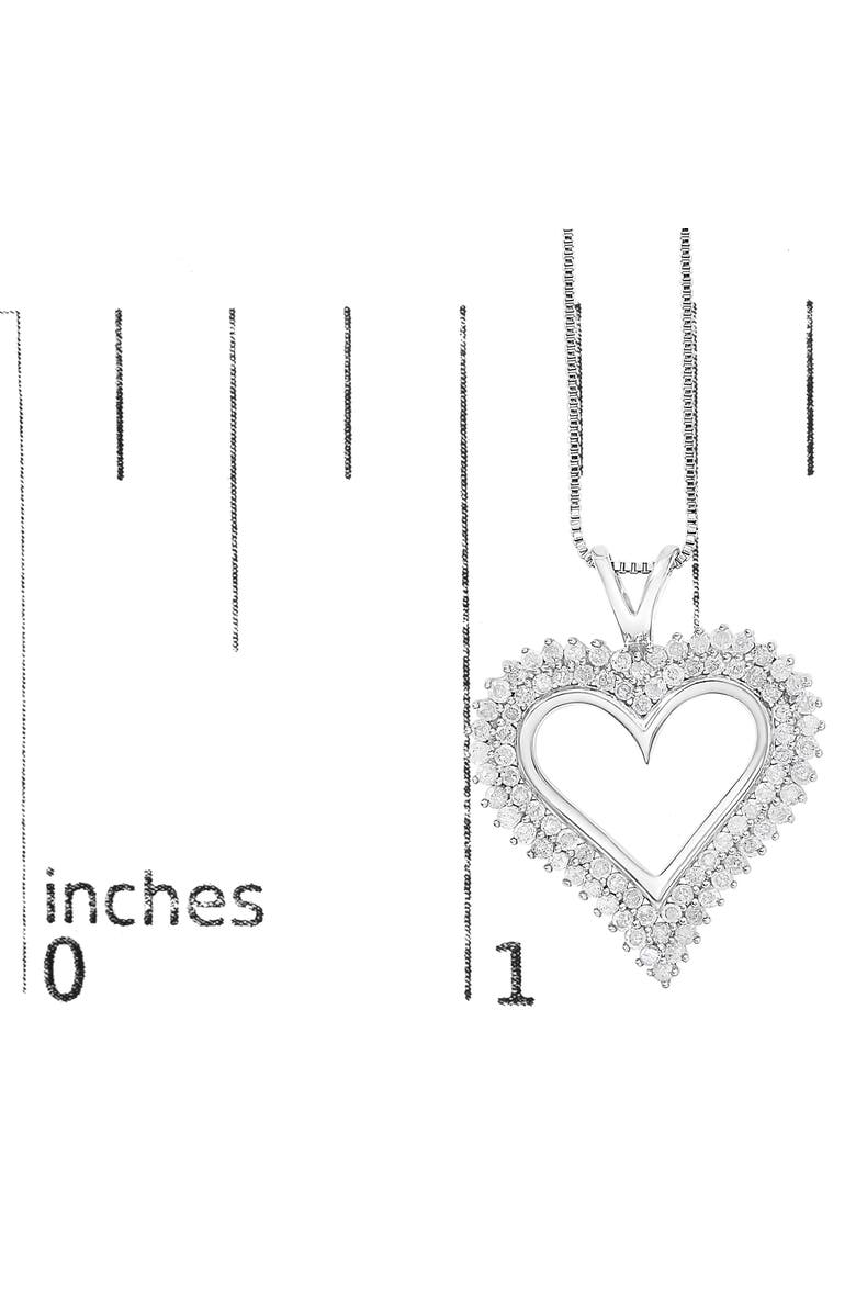Haus of Brilliance .925 Sterling Silver 1.0 Ctwt Diamond Open Heart Pendant Necklace, Alternate, color, White