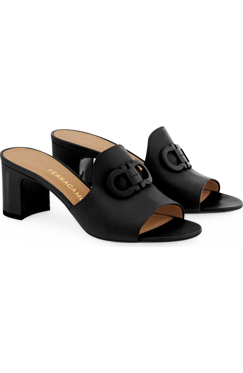 FERRAGAMO Rexy Slide Sandal, Main, color, Nero Biscotto