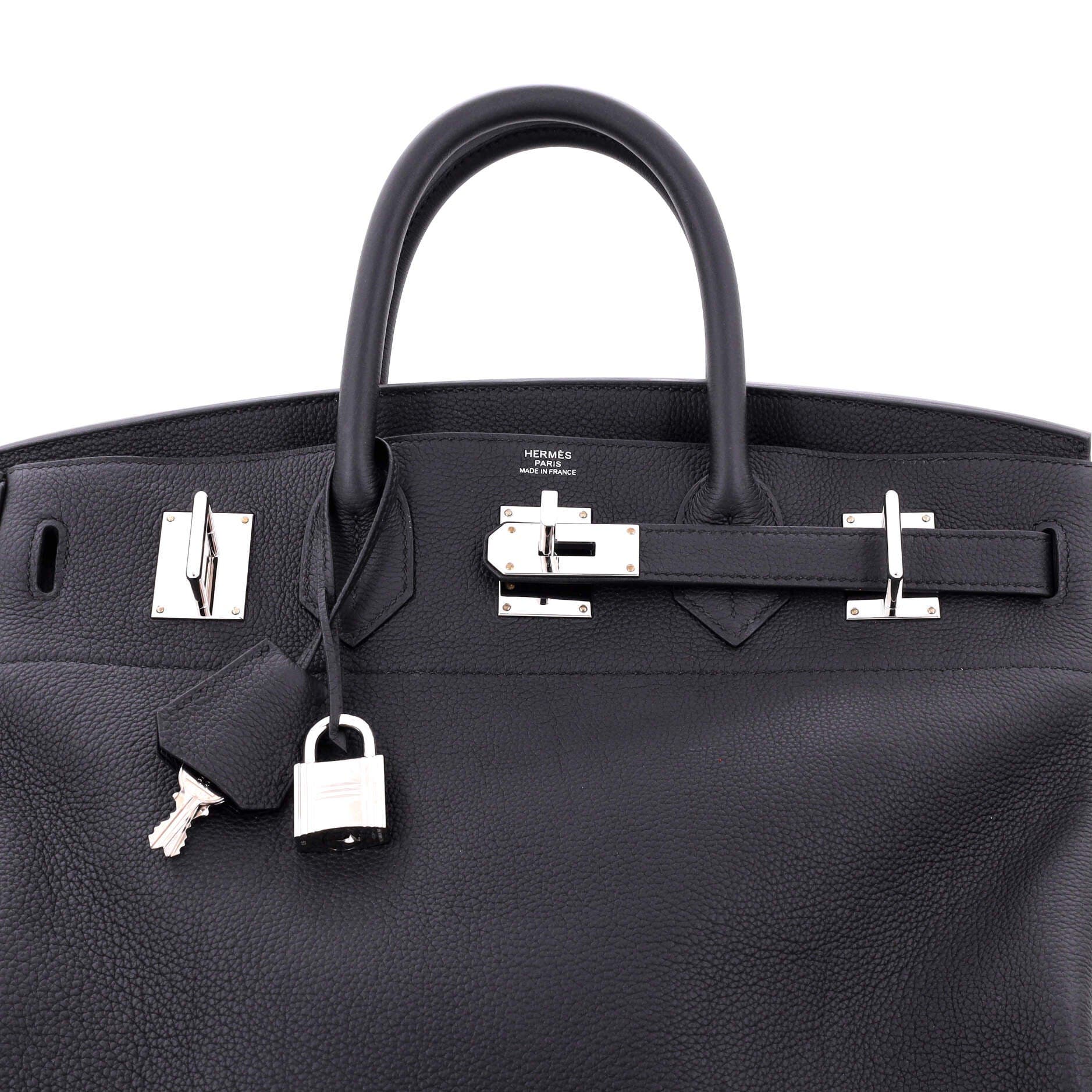 Pre-Owned Hermes HAC Birkin Bag Black Togo with Palladium Hardware 40, Alternate, color, 
