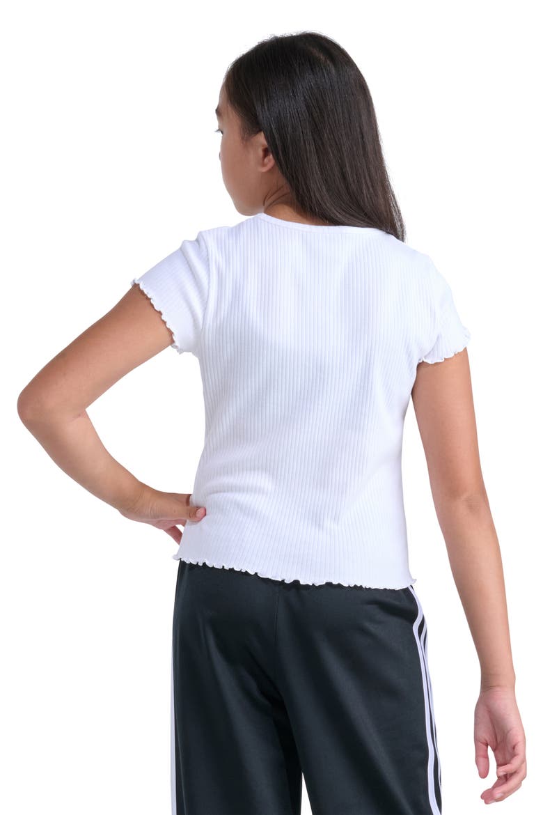 Kids' Lettuce Edge Cotton Rib T-Shirt, Alternate, color, WHITE