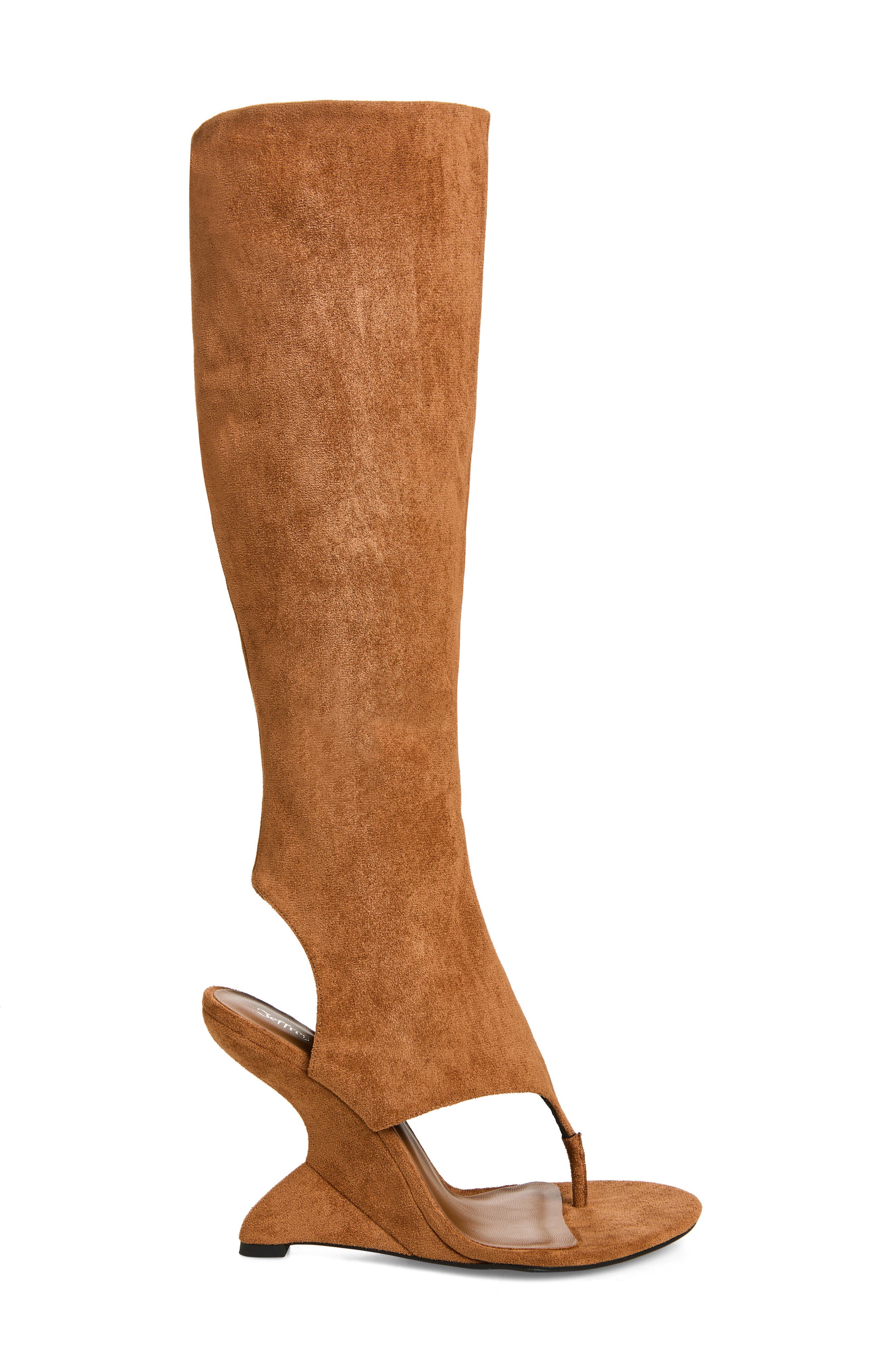 What's-Up Knee High Sculpted Wedge Sandal Boot, Alternate, color, TAN SUEDE