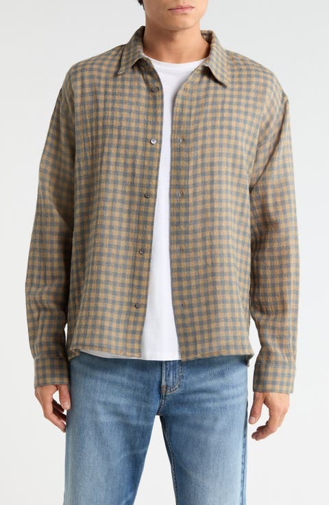 Plaid Wool Button-Up Shirt