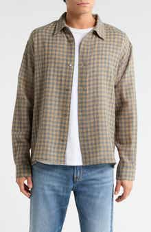 Plaid Wool Button-Up Shirt