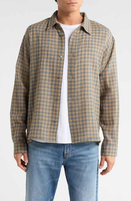 FRAME Plaid Wool Button-Up Shirt