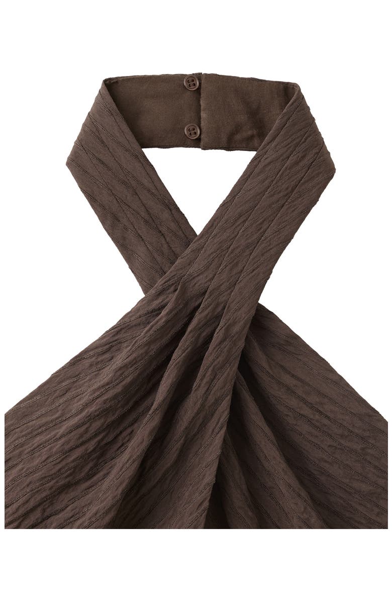 Textured Halter Top, Alternate, color, BROWN