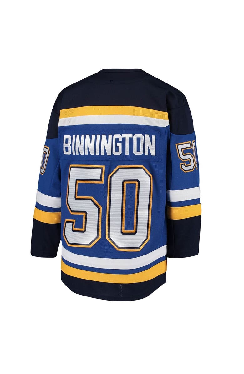 Outerstuff Youth Jordan Binnington Blue St. Louis Blues Home Premier Player Jersey, Alternate, color, 