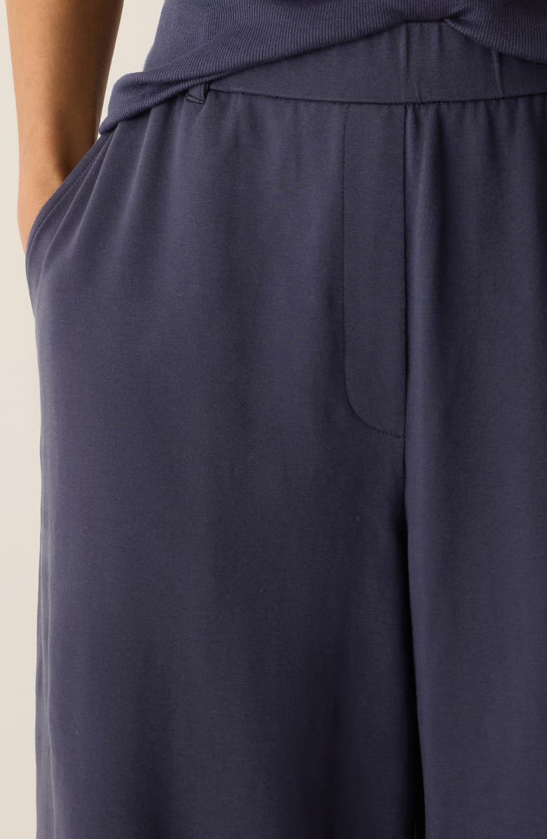 Eileen Fisher High Waist Stretch Organic Wide Leg Pants, Alternate, color, Ink