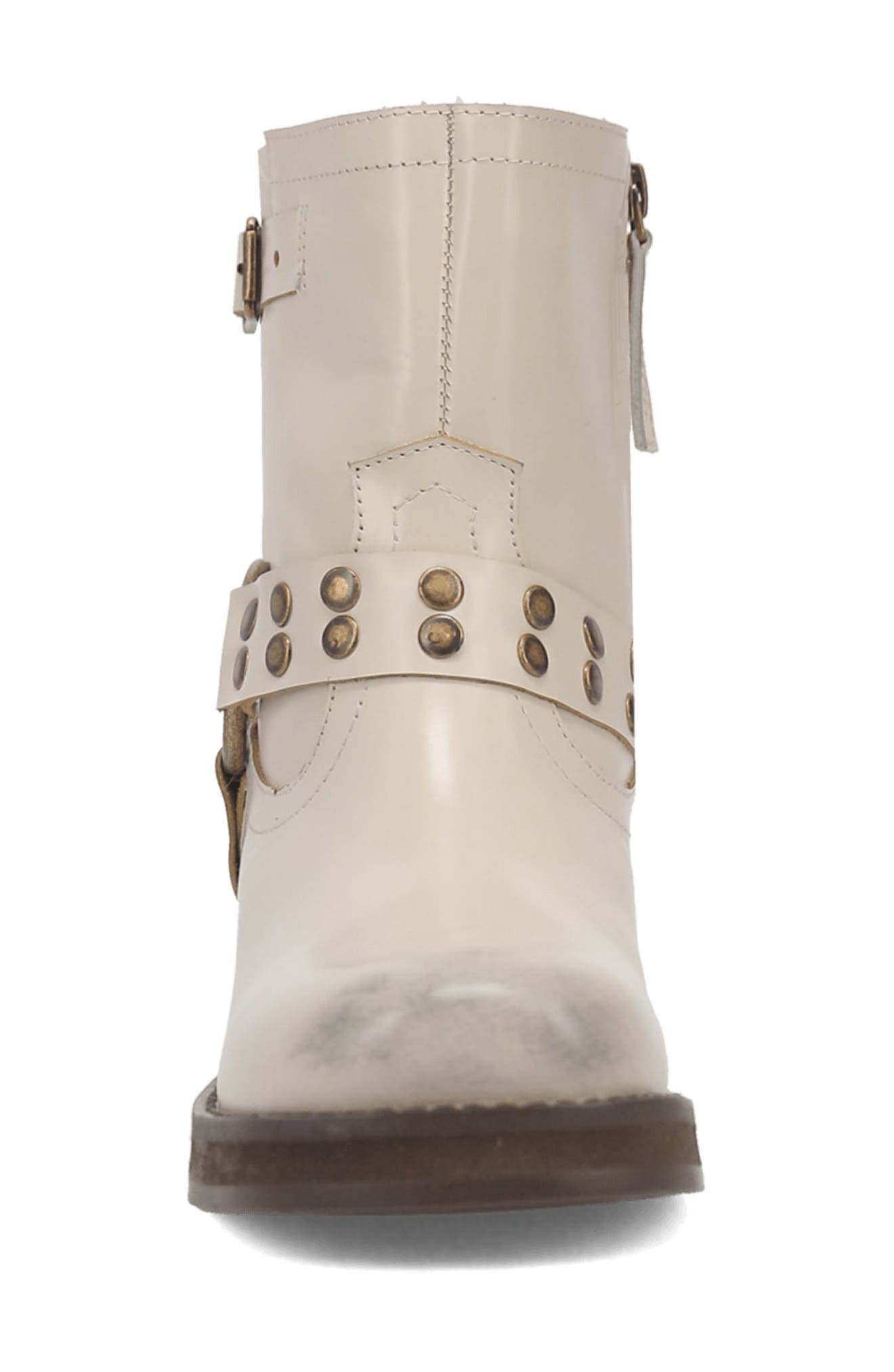 Anarchy Leather Bootie, Alternate, color, WHITE
