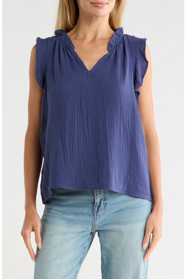 Cotton Gauze Tank, Main, color, NAVY TIME