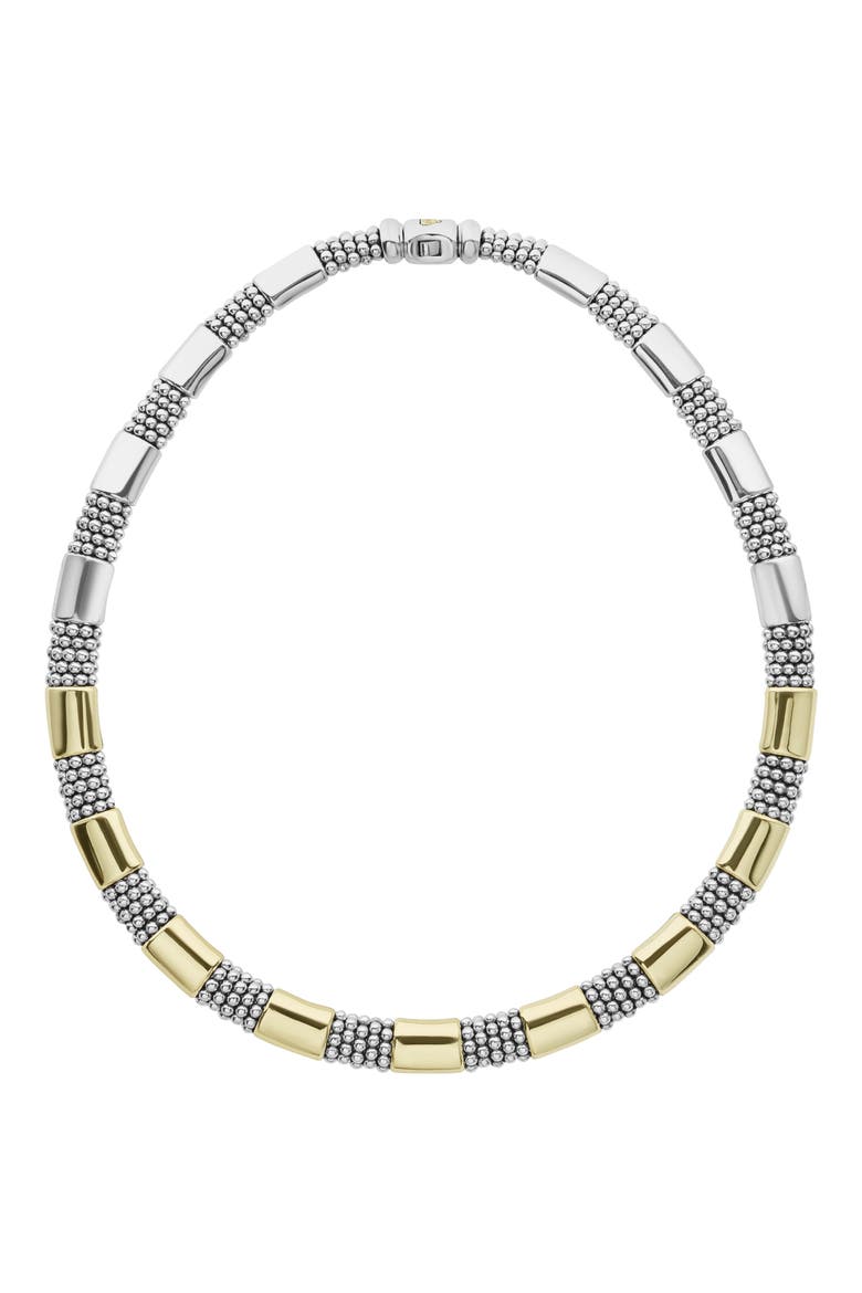 Signature Caviar High Bar Rope Collar Necklace, Main, color, SILVER/ GOLD
