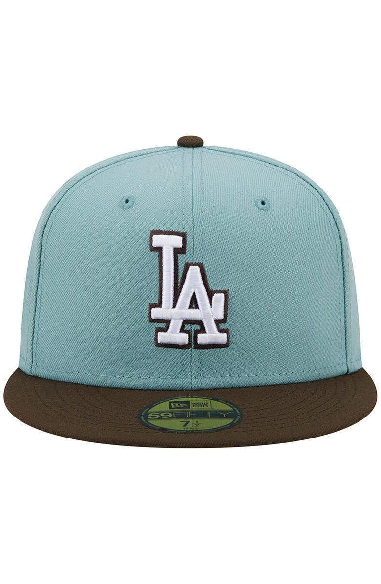 New Era Men's New Era Light Blue/Brown Los Angeles Dodgers 1988 World Series Beach Kiss 59FIFTY Fitted Hat, Alternate, color, Light Blue