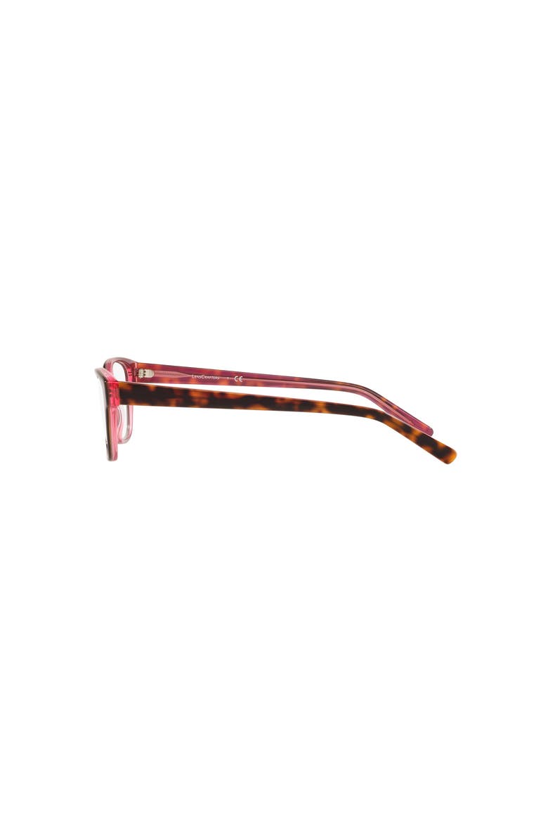 52mm Square optical glasses, Alternate, color, Pink Tortoise