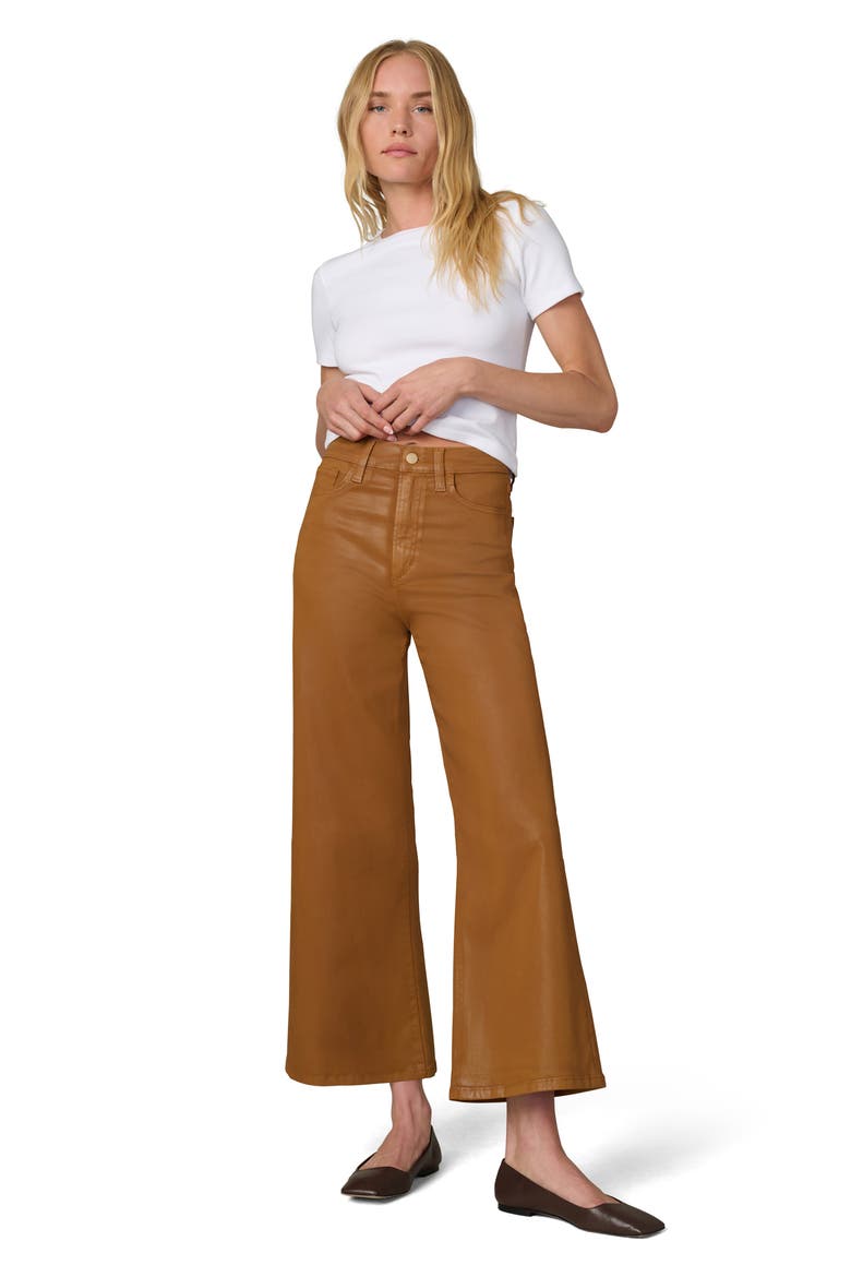 The Mia Coated High Waist Ankle Wide Leg Jeans, Alternate, color, BRONZE BROWN