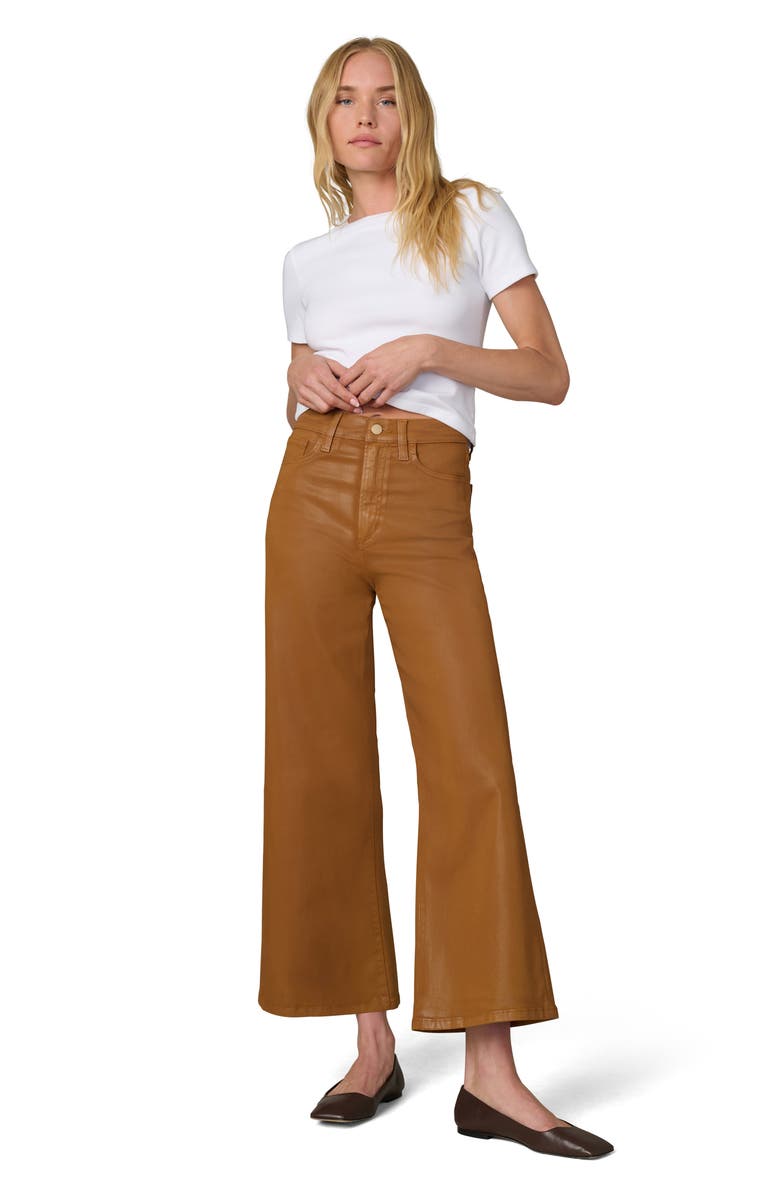 Joe's The Mia Coated High Waist Ankle Wide Leg Jeans, Alternate, color, Bronze Brown