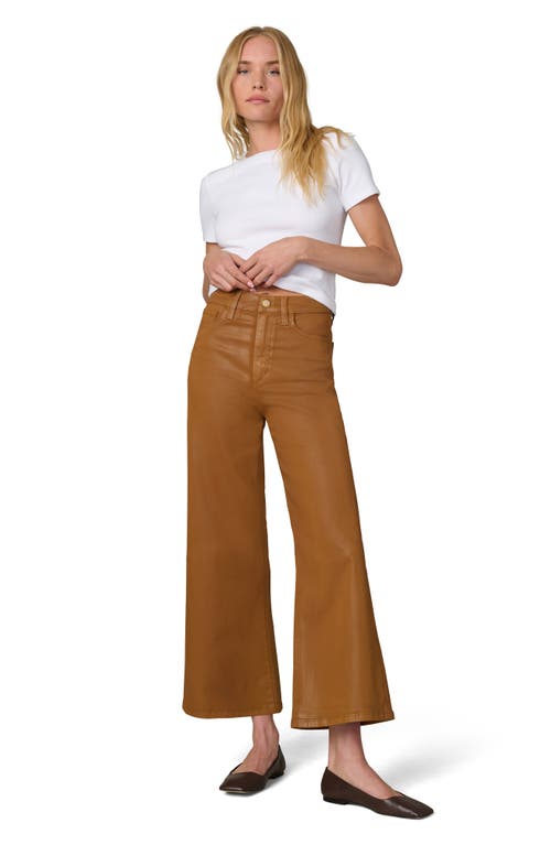 Joe's The Mia Coated High Waist Ankle Wide Leg Jeans In Brown